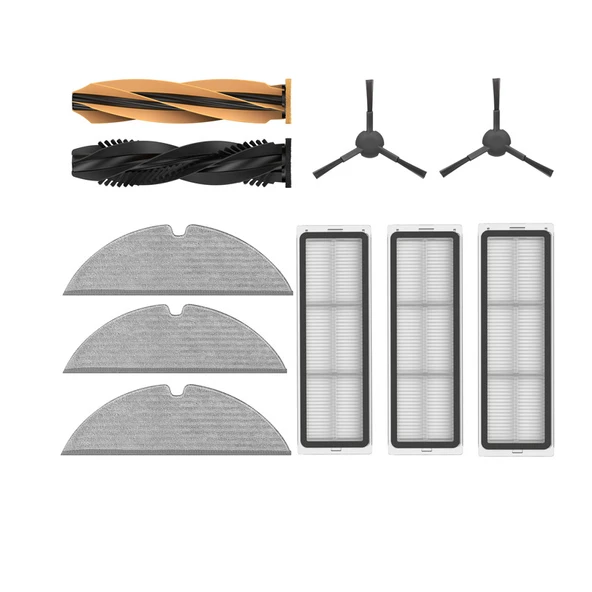 Dreame Robot Süpürge Aksesuar Seti 1 x Ana Fırça(TroboWave™ Dolanma Önleyici İkili Fırça) + 2 x Yan Fırça + 3 x Toz Kutusu Filtresi + 3 x Paspas Pedleri içerir D20 için ürün görseli 1