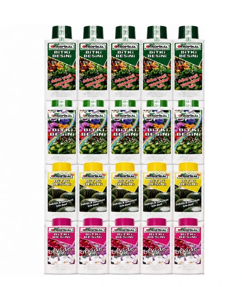OZN-Tropikal 4 Farklı Bitki ve Çiçek Bakım Besini 20 x 225 ml ürün görseli 1