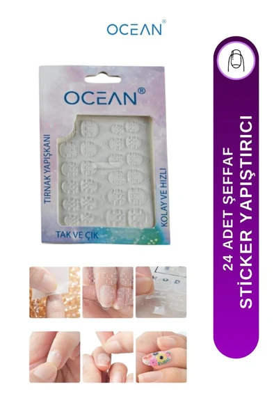 Ocean Kolay ve Hızlı Tırnak Sticker Yapışkanı 24'lü ASU-189C ürün görseli 1