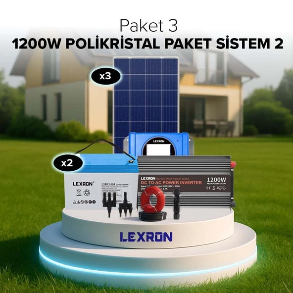 1,2 kW (1200W) Polikristal Hazır Paket Sitem Hazır Paket 3 ürün görseli 1