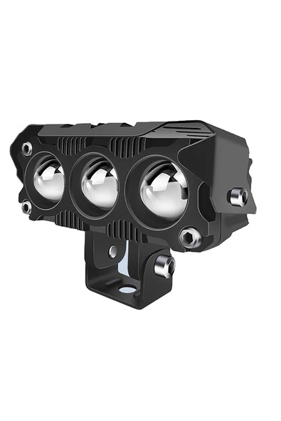 ASTRA LED 1 Adet Led Spot Işık Ve Sarı Beyaz Projektör Lens 3 Gözlü Dikdörtgen Baykuş Led Off Road Lamba Motosiklet ürün görseli 1