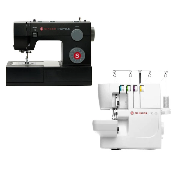 Singer 4432 Heavy Duty Dikiş Makinesi ve Singer S0105 Overlok Makinesi Avantajlı Paket ürün görseli 1
