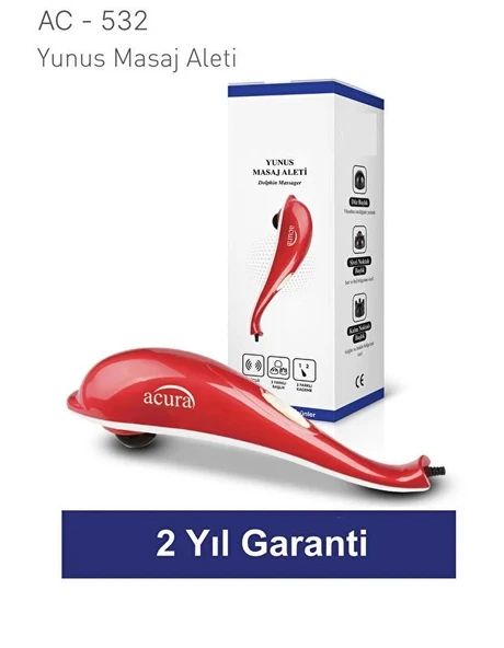 3 Başlıklı Ergonomik Yunus Masaj Aleti - Kesintisiz Güçlü Performans (AC-532) ürün görseli 1