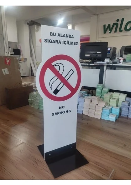 DRK PRINT Sigara Içilmez Levhası Ayaklı - Resim 3