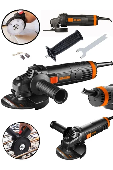 DRAGRO Alman Pro 4200 W Metal Şanzuman Bakır Sargılı Avuç Içi Taşlama Demir Metal Kesme Makinesi 125 Mm ürün görseli 1