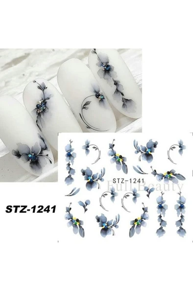 Misyul 5D Tırnak Sticker Yapışkanı Mavi Çiçekli MIS-3512 ürün görseli 1
