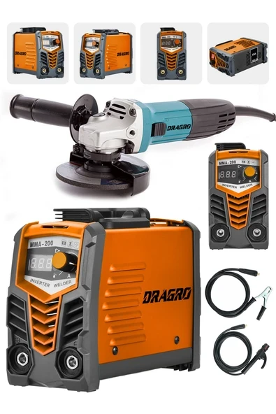 DRAGRO Profesyonel Çift Kartlı 250 Amper Invertör Kaynak Makinası 3000 W Taşlama ürün görseli 1