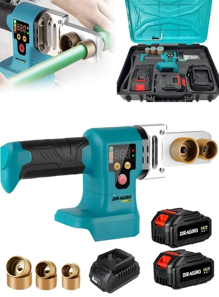 DRAGRO 15 PİLLİ ÇİFT AKÜ PLASTİK PVC Boru Kaynak Makinesi ürün görseli 1