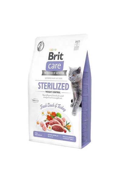 Brit Care Hypoallergenic Tahılsız Sterilised Ördek ve Hindili Kısırlaştırılmış Kedi Maması 7 Kg ürün görseli 1