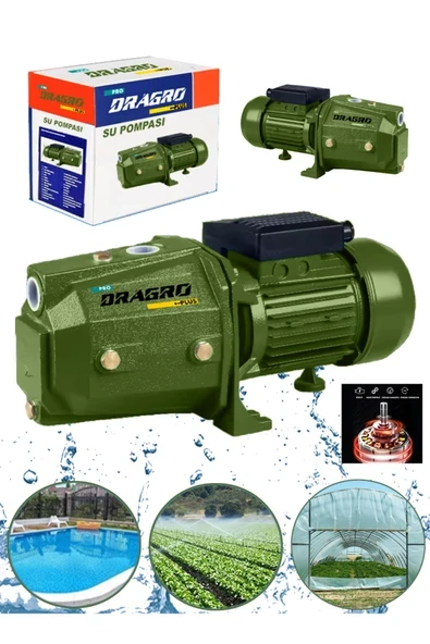 DRAGRO Jet-100p Su Pompası Motoru 9 Mt Emiş 48 Mt Basma ürün görseli 1