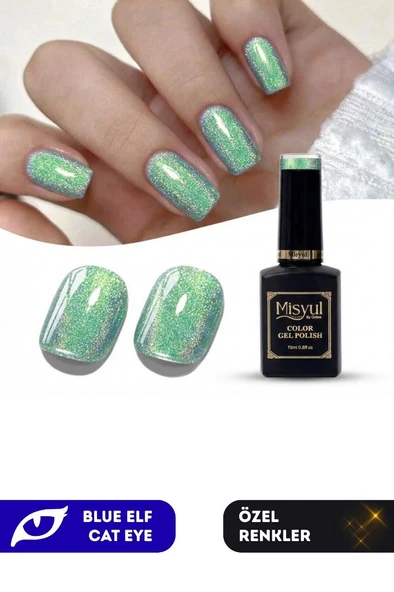 Misyul UV Led Kalıcı Oje Nail Art 15 ml Blue Elf Cat Eye Ec06 ürün görseli 1
