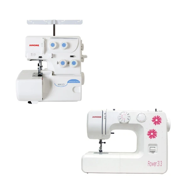 Janome 8002D Overlok Makinesi ve Flower 313 Dikiş Makinesi ürün görseli 1