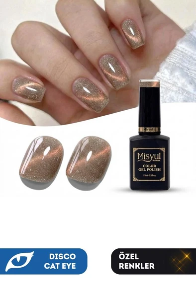 Misyul UV Led Kalıcı Oje Nail Art 15 ml Dynamic Disco Cat Eye Dc03 ürün görseli 1