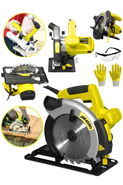 DRAGRO Alman Pro 4200 Watt Lazerli Bakir Sargili Metal Şanzuman Sunta Kesme Daire Testere Makinesi 185 Mm ürün görseli 1
