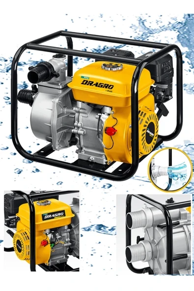 DRAGRO Alman 9.9 Hp Turbo Benzinli Su Motoru 3 Parmak ürün görseli 1