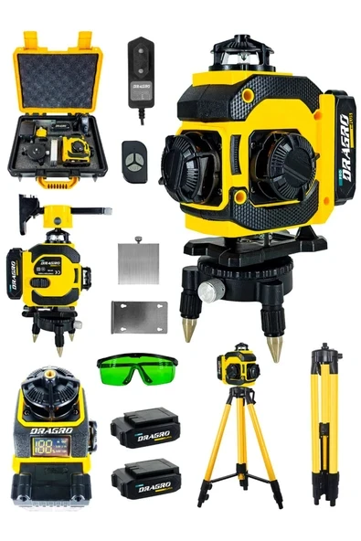 DRAGRO Pro 16 Köşe Yeşil Lazer Hizalama Terazi 360 Mıknatıslı Çantalı Otomatik Hizalama Metre ürün görseli 1
