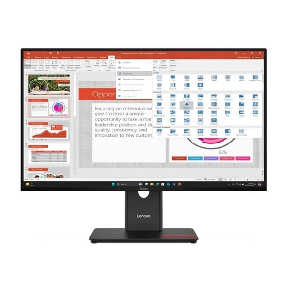 LENOVO 27" IPS ST27-40 64A5MAT6TK 4MS 120HZ HDMI-DP KURUMSAL MONİTÖR 1920X1080 ürün görseli 1