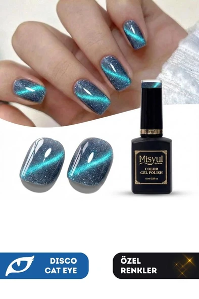 Misyul UV Led Kalıcı Oje Nail Art 15 ml Dynamic Disco Cat Eye Dc06 ürün görseli 1