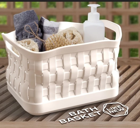 Modern Örgü Desenli Banyo Sepeti - Çok Amaçlı Düzenleyici ve Kozmetik Organizer ürün görseli 1