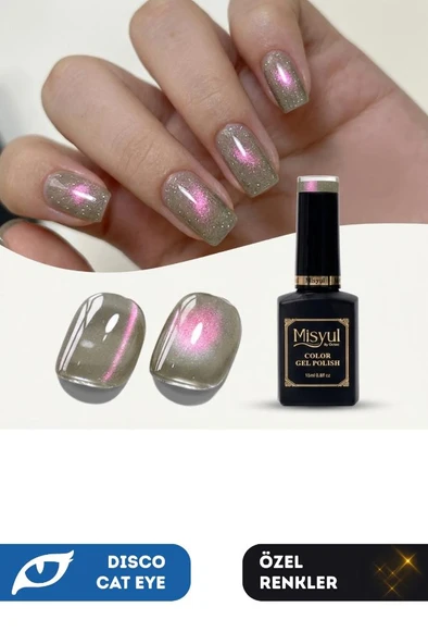 Misyul UV Led Kalıcı Oje Nail Art 15 ml Dynamic Disco Cat Eye Dc10 ürün görseli 1