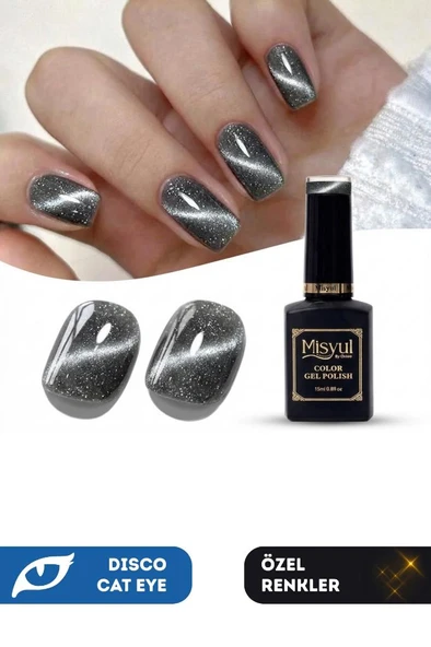 Misyul UV Led Kalıcı Oje Nail Art 15 ml Dynamic Disco Cat Eye Dc04 ürün görseli 1
