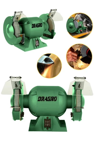 DRAGRO Alman 200 mm Turbo 4200 Watt Çark Motoru Zımpara Balta Bıçak Bileme Makinesi Taş Motoru Taşlama ürün görseli 1