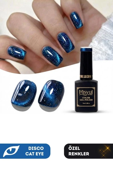 Misyul UV Led Kalıcı Oje Nail Art 15 ml Dynamic Disco Cat Eye Dc07 ürün görseli 1