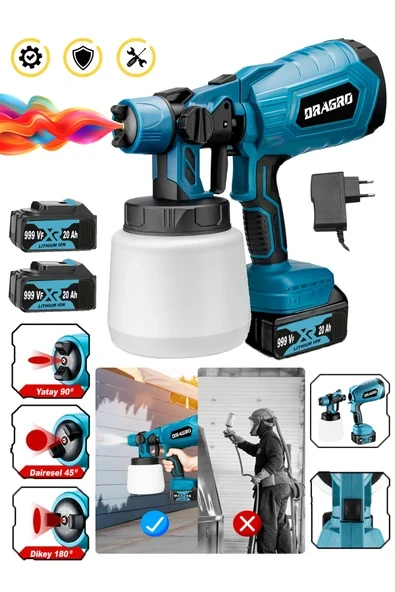 DRAGRO Alman 999 Vf 20 Ah Çift Akülü Boya Tabancası Püskürtme İlaçlama Makinesi ürün görseli 1
