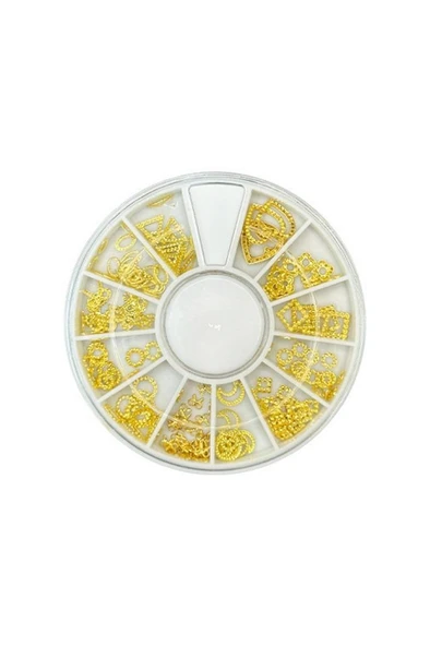 Misyul Tırnak Süsleme Taşı 12 Gözlü Mix Paket Gold Geometrik MIS-2084 ürün görseli 1