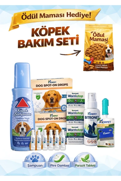 KorPet Fulll Köpek İç Dış Tam Bakım seti FULL+FULL parazit koruma seti bitkisel formüllerle ürün görseli 1