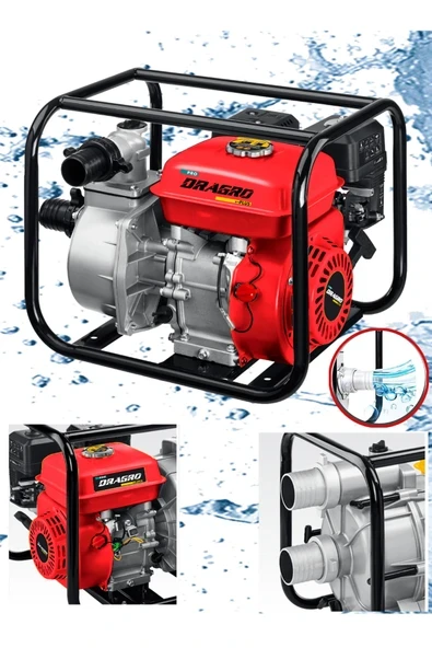 DRAGRO Alman 9.9 Hp Turbo Benzinli Su Motoru 3 Parmak ürün görseli 1
