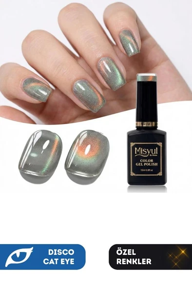 Misyul UV Led Kalıcı Oje Nail Art 15 ml Dynamic Disco Cat Eye Dc11 ürün görseli 1