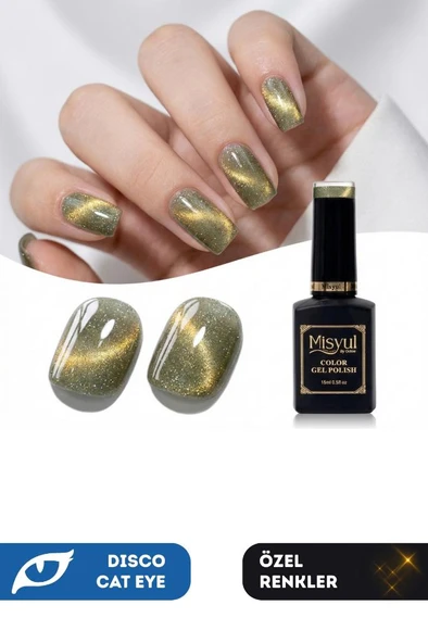 Misyul UV Led Kalıcı Oje Nail Art 15 ml Dynamic Disco Cat Eye Dc05 ürün görseli 1