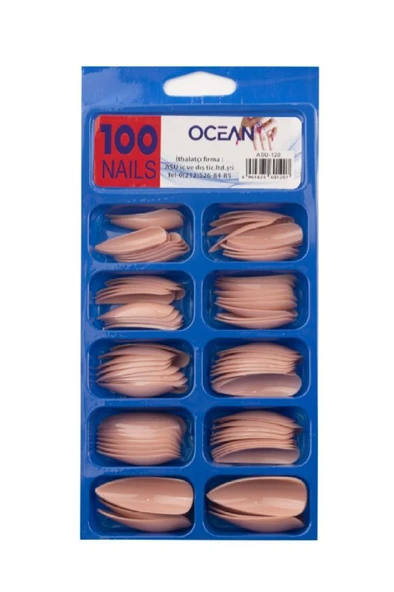 Ocean 100'lü Stiletto Tırnak Pembe ASU-120 ürün görseli 1