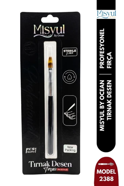 Misyul Tırnak Desen Fırçası Tekli Tek Taraflı Siyah Renk MIS-2388 ürün görseli 1