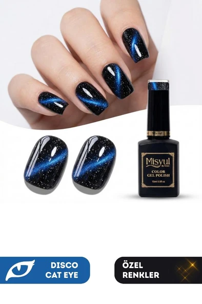Misyul UV Led Kalıcı Oje Nail Art 15 ml Dynamic Disco Cat Eye Dc02 ürün görseli 1