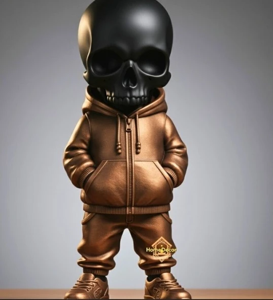 Streetwear Kafatası Figürü - Kapüşonlu ve Sneakerlı Modern Dekoratif Biblo ürün görseli 1