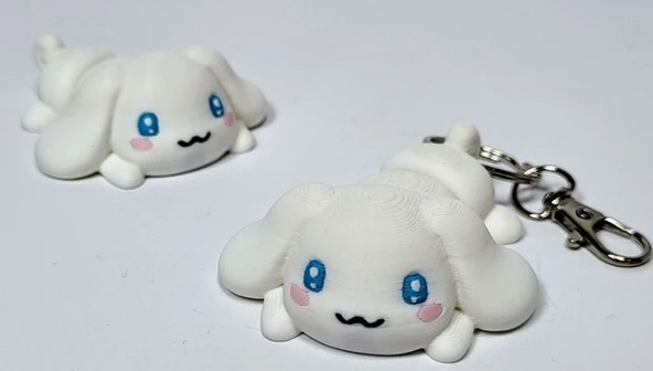 Hareketli Cinnamoroll Figürü - Eklemli Sevimli Tavşan Anahtarlık ve Kişiye Özel Renkli Çanta Aksesuarı ürün görseli 1