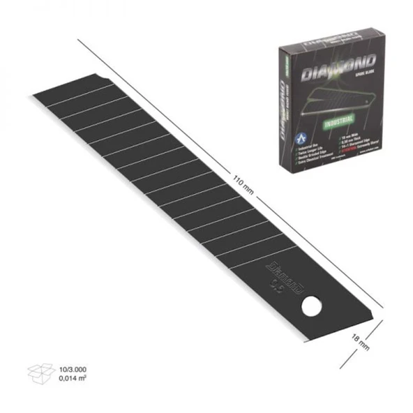 Siyah Maket Bıçağı Yedek Ucu 18 mm x 110 mm 10 Adet ürün görseli 1