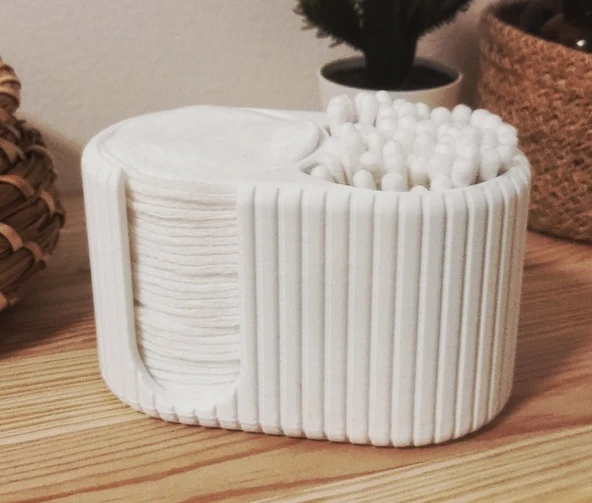 3D Baskı Pamuk ve Kulak Çubuğu Organizer – Banyo Düzenleyici ürün görseli 1