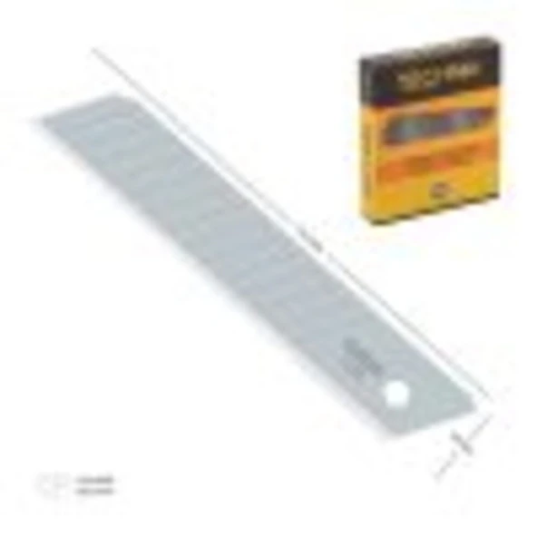 Geniş Çelik Maket Bıçağı Yedek Bıçağı Yüksek Karbonlu Çelik 10 Adet ürün görseli 1