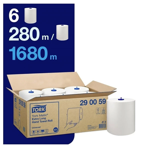 Tork Matic Extra Long HTR Universal Hareketli Havlu 280 Mt x 6 Rulo Koli ürün görseli 1