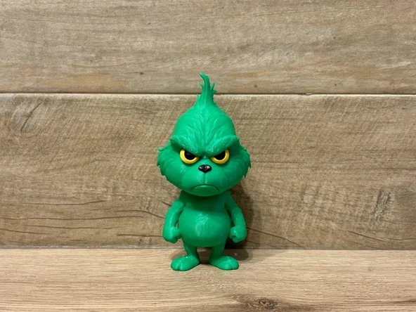 Grinch Dekoratif Figür - 3D Yazıcı Tasarım Yılbaşı Temalı Biblo - Huysuz Yeşil Karakter ürün görseli 1