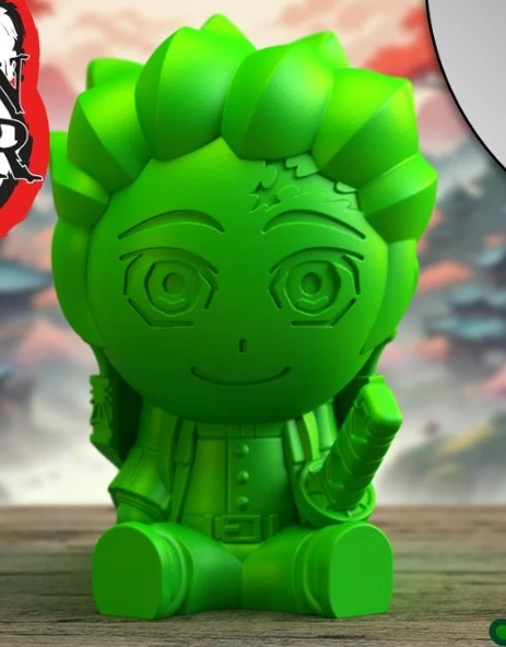 Sevimli Chibi Tanjiro Kamado Figürü - Demon Slayer Anime Karakteri Masaüstü Dekorasyonu ürün görseli 1