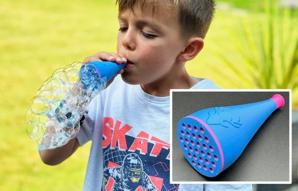 Dev Baloncuk Trompeti - 3D Yazıcı Üretimi Eğlenceli Dış Mekan Köpük Oyuncağı ürün görseli 1