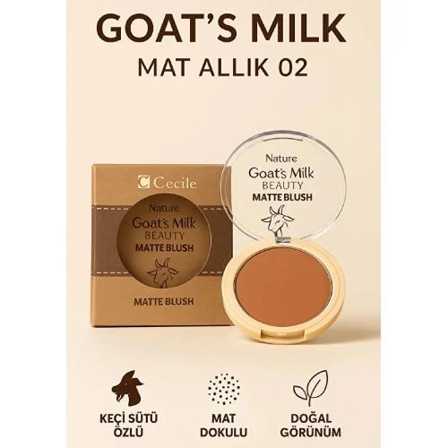 Cecile Keçi Sütlü Matte Blush - 01 - Resim 3