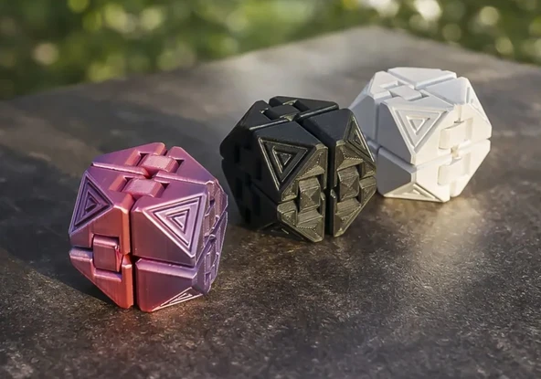 Odaklanma ve Stres Giderici Modern Fidget Toy - Geometrik Desenli Sonsuzluk Küpü ürün görseli 1
