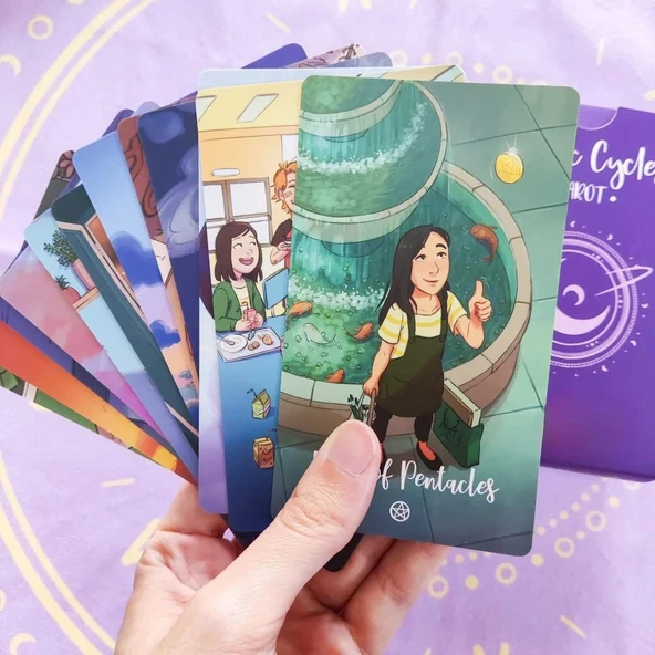 Cosmic Cycles Tarot Deck Tarot Kartı - Resim 4