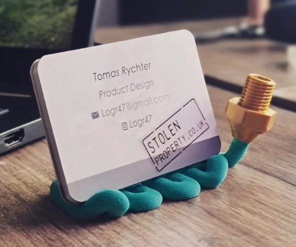 Yaratıcı 3D Yazıcı Nozzle Temalı Kartvizitlik - Tasarımcı ve Mühendis Masası İçin Modern Stand ürün görseli 1