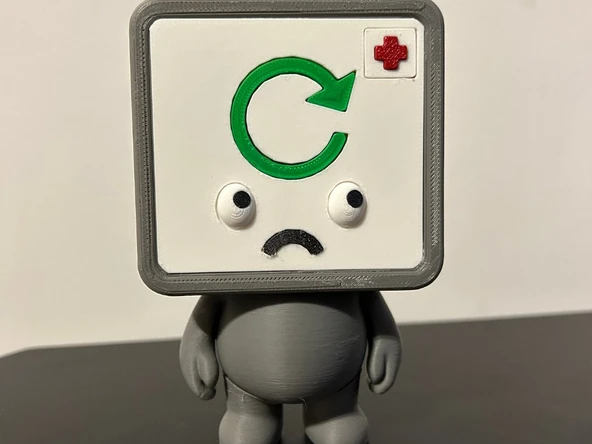 Üzgün Robot Figürü - 3D Yazıcı Tasarım Masaüstü Biblo - Ofis Hediyesi ürün görseli 1